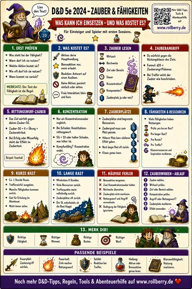 CheatSheet Zauber und Fähigkeiten